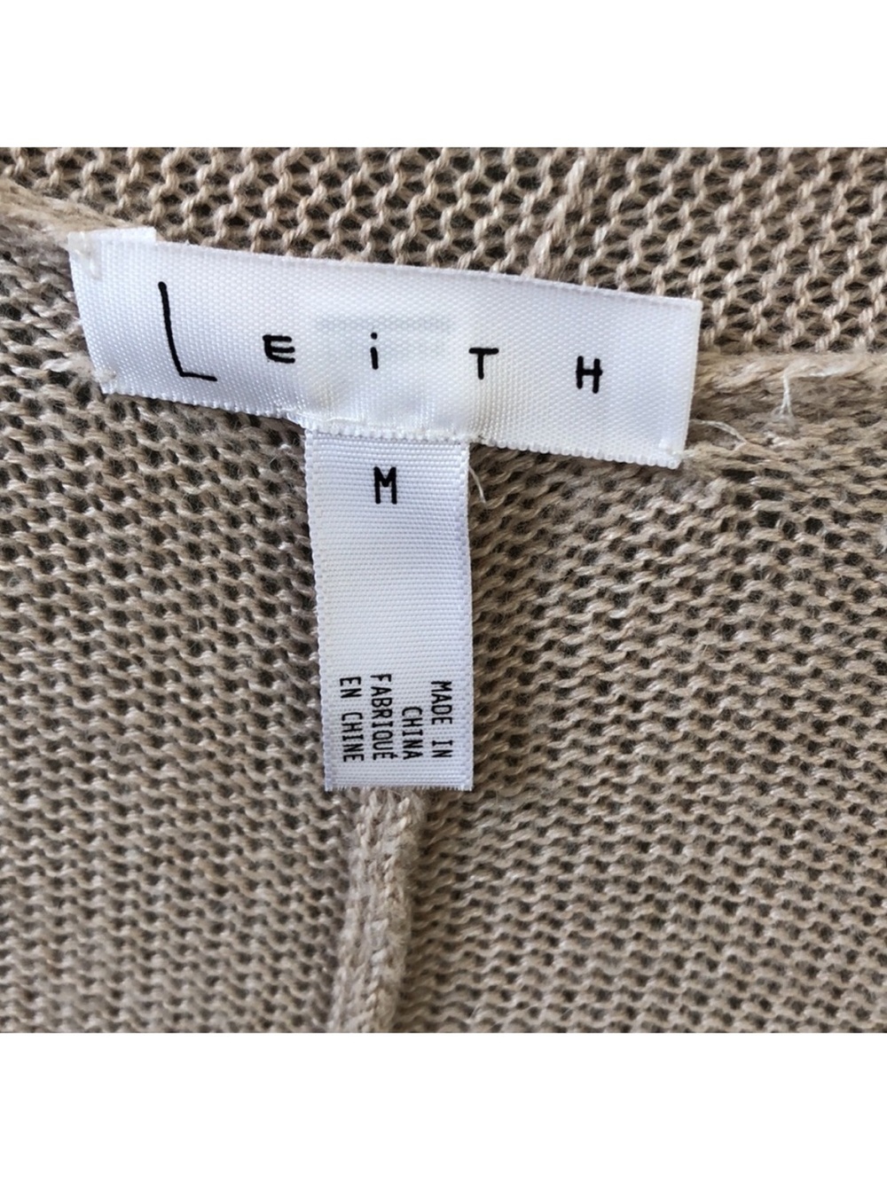Nordstrom Leith Tan Open Front Dolman Sleeve Knit Cardigan Size Medium - Picture 6 of 6